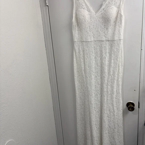 Adrianna Papell Sleeveless Bridal Dress Ivory - Picture 4 of 16